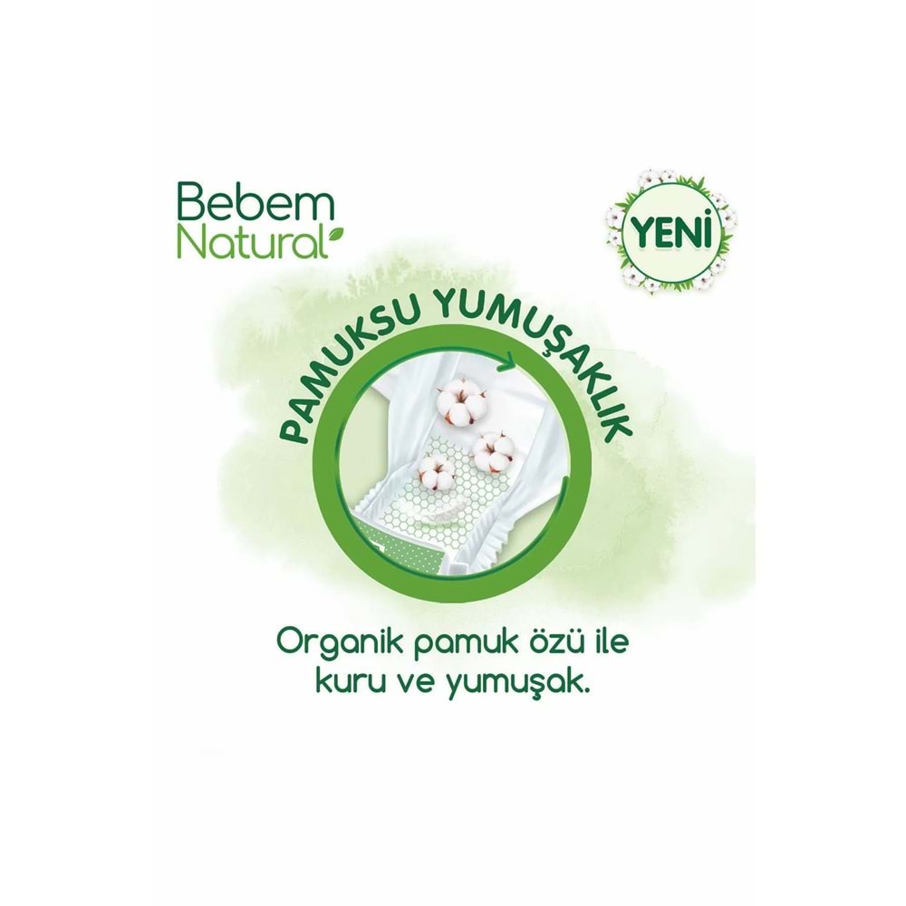 Bebem Bebek Bezi Natural Beden:4 (7-14KG) Maxi 208 Adet Ekonomik Ultra Fırsat Pk