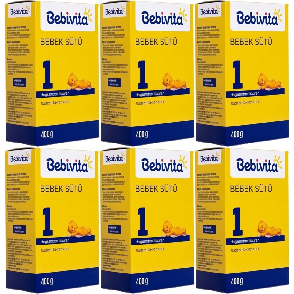 Bebivita Bebek Sütü 400GR No:1 (0-6 Ay) Doğumdan İtibaren (6 Lı Set)