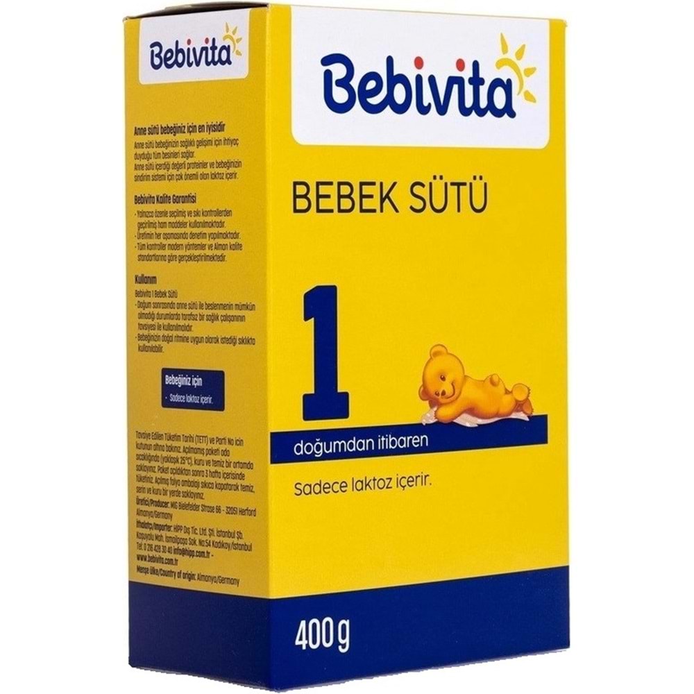 Bebivita Bebek Sütü 400GR No:1 (0-6 Ay) Doğumdan İtibaren (9 Lu Set)