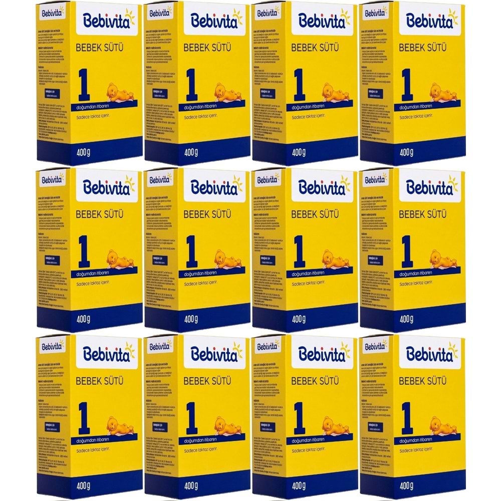 Bebivita Bebek Sütü 400GR No:1 (0-6 Ay) Doğumdan İtibaren (12 Li Set)