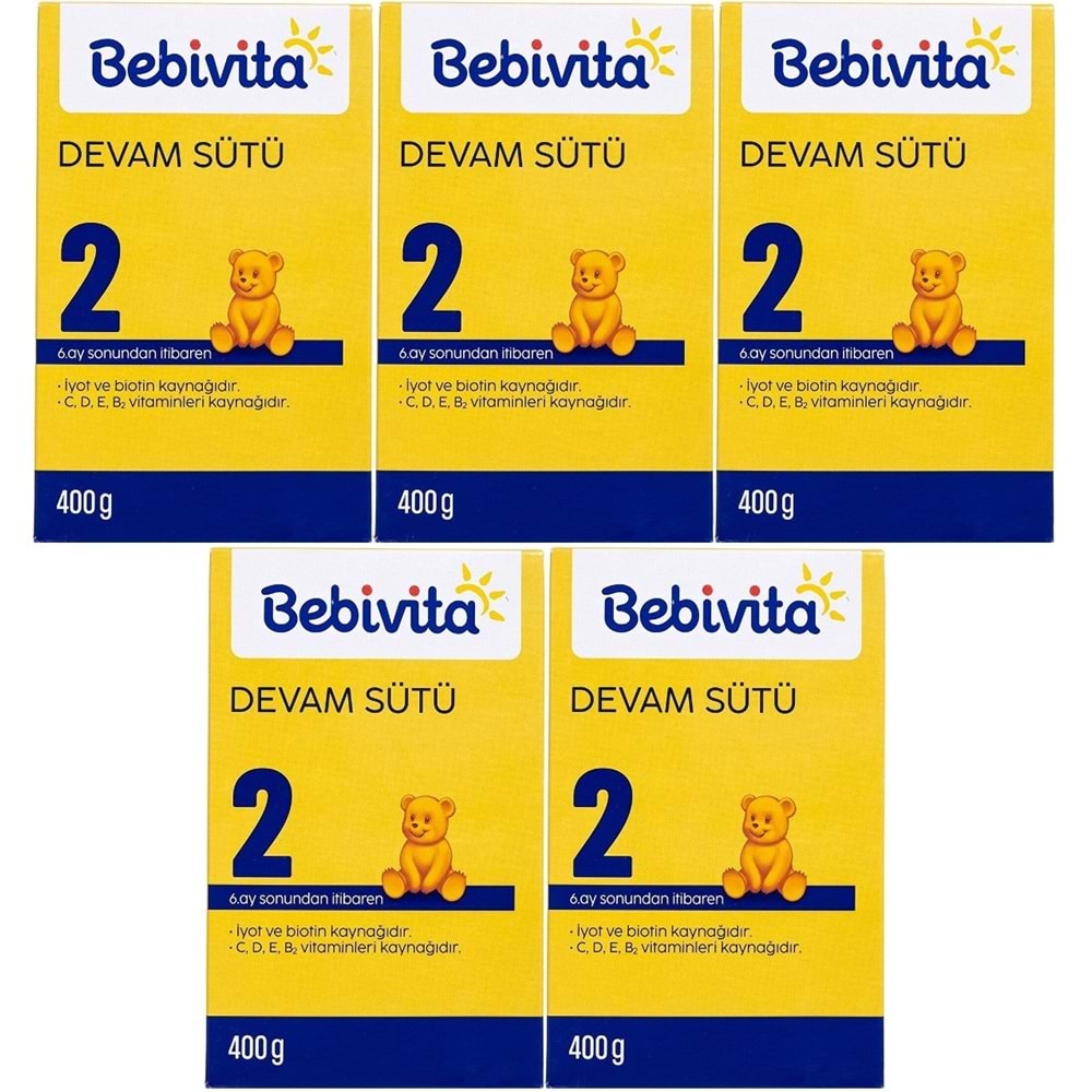 Bebivita Bebek Sütü 400GR No:2 (6-12 Ay) (5 Li Set)