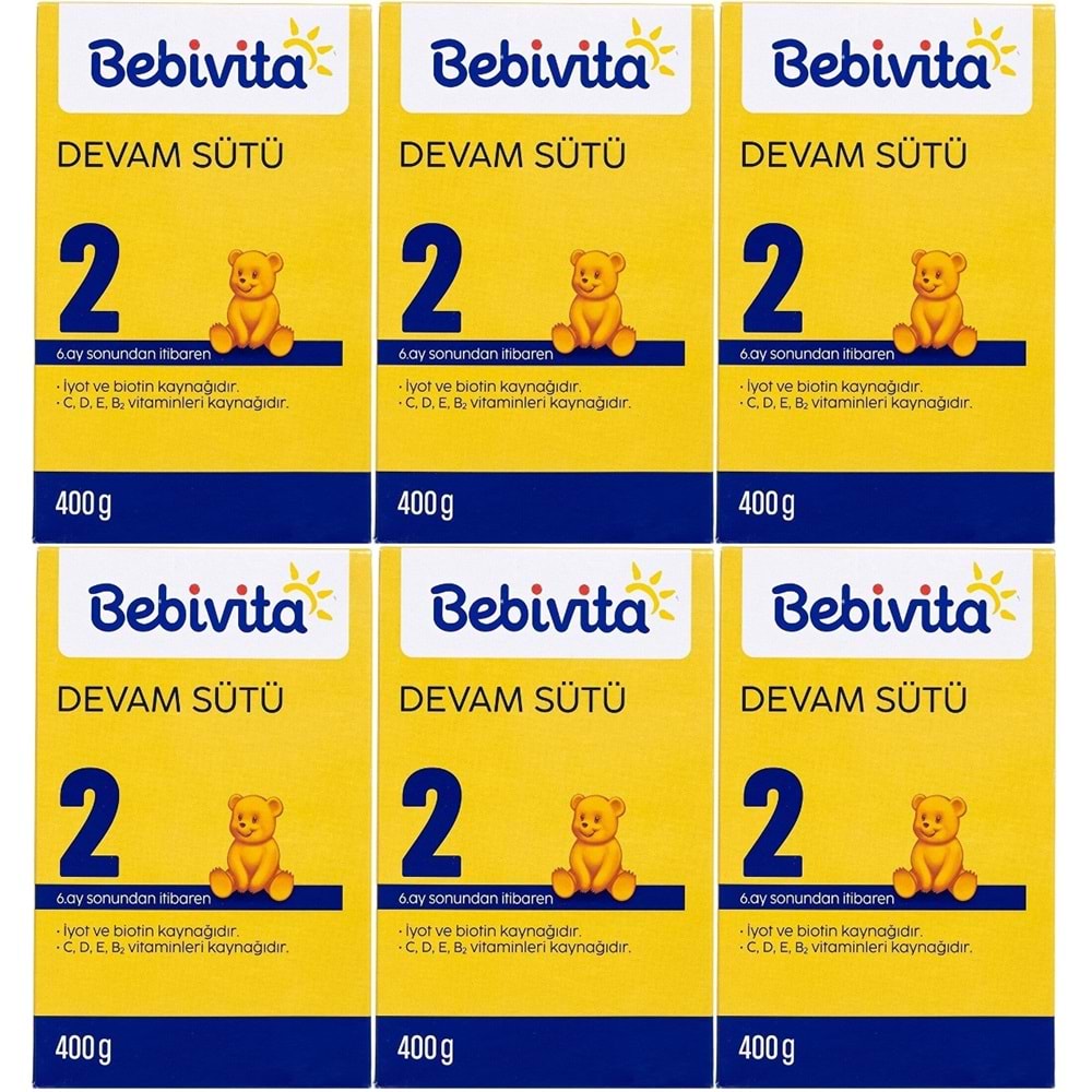 Bebivita Bebek Sütü 400GR No:2 (6-12 Ay) (6 Lı Set)