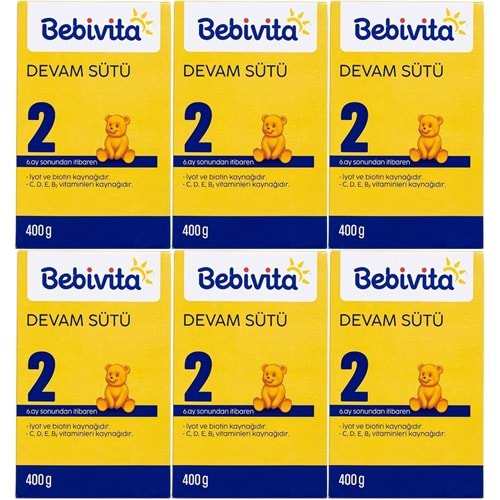 Bebivita Bebek Sütü 400GR No:2 (6-12 Ay) (6 Lı Set)