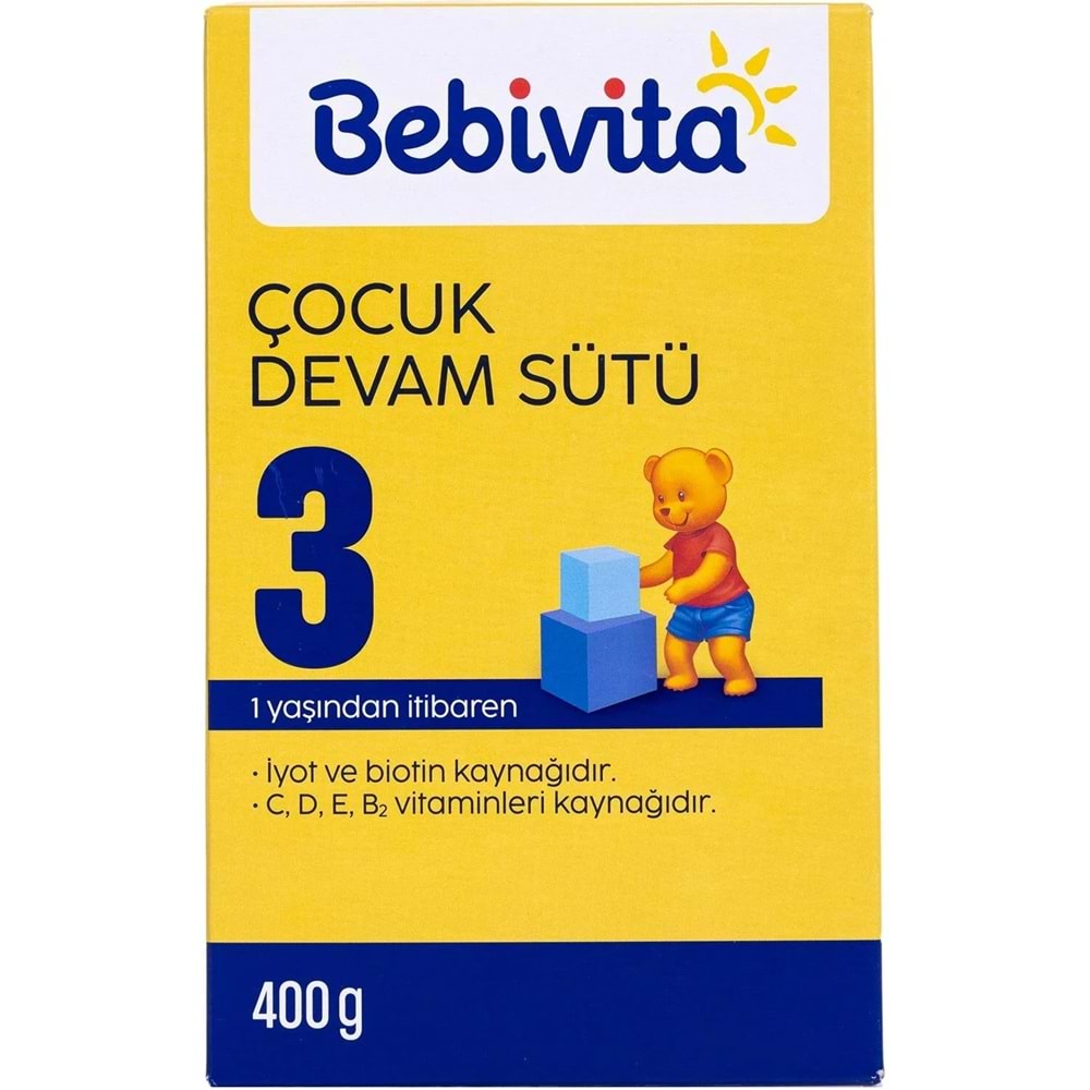 Bebivita Bebek Sütü 400GR No:3 (1 Yaşından İtibaren) (2 Li Set)