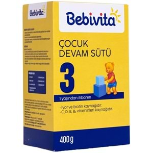 Bebivita Bebek Sütü 400GR No:3 (1 Yaşından İtibaren) (5 Li Set)
