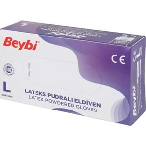 Beybi Lateks Pudralı Muayene Eldiveni L - Large - Büyük 500 Lü Set