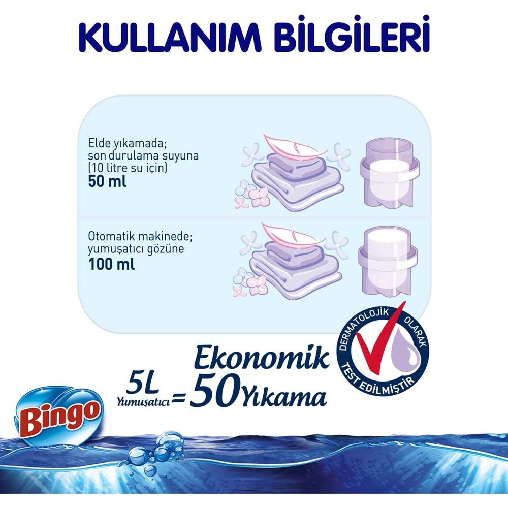 Bingo Soft Yumuşatıcı 20LT (4PK*5LT) Sensitive/Bebeğimin Kokusu/Hipoalerjenik (200 Yıkama)