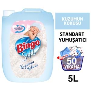 Bingo Soft Yumuşatıcı 20LT (4PK*5LT) Kuzumun Kokusu/Hipoalerjenik (200 Yıkama)