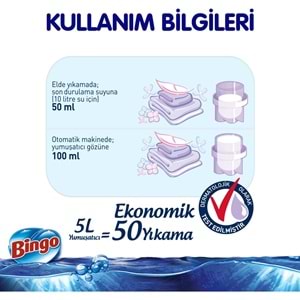Bingo Soft Yumuşatıcı 20LT (4PK*5LT) Kuzumun Kokusu/Hipoalerjenik (200 Yıkama)