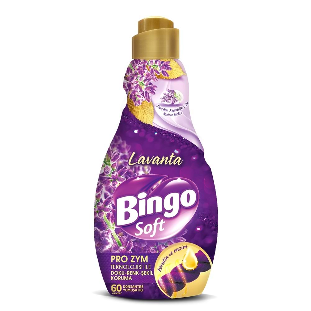Bingo Soft Çamaşır Yumuşatıcı Konsantre 1440ML Karma 12 Li Set (Lilyum-Lavanta-Begonvil-Nergis)