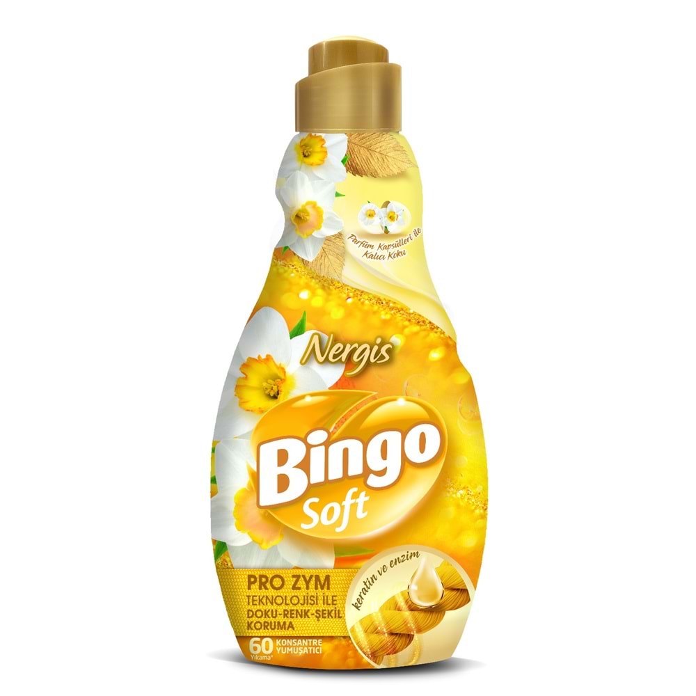 Bingo Soft Çamaşır Yumuşatıcı Konsantre 1440ML Karma 12 Li Set (Lilyum-Lavanta-Begonvil-Nergis)