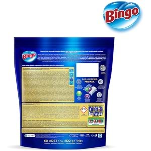 Bingo Akıllı Kapsül Pro Max Bulaşık Makinesi Deterjanı Tableti 180 Adet Limon Kokulu (3PK*60)