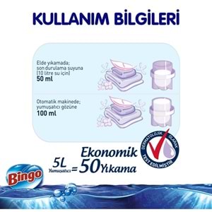 Bingo Soft Yumuşatıcı 20LT (4PK*5LT) Lavanta (200 Yıkama)