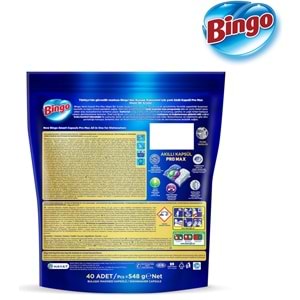 Bingo Akıllı Kapsül Pro Max Bulaşık Makinesi Deterjanı Tableti 160 Adet Limon Kokulu (4PK*40)