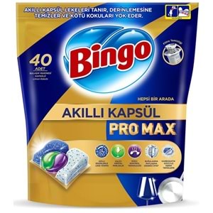 Bingo Akıllı Kapsül Pro Max Bulaşık Makinesi Deterjanı Tableti 200 Adet Limon Kokulu (5PK*40)