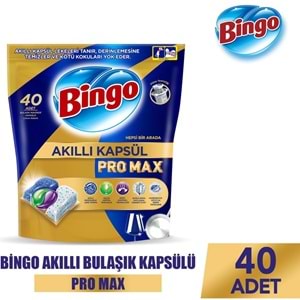 Bingo Akıllı Kapsül Pro Max Bulaşık Makinesi Deterjanı Tableti 240 Adet Limon Kokulu (6PK*40)