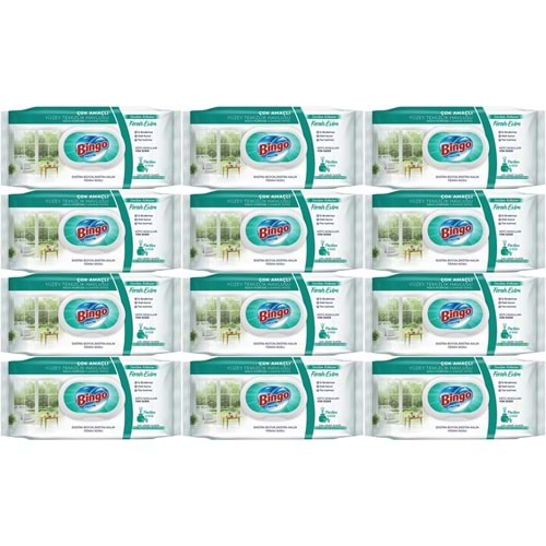 Bingo Clean Yüzey Temizlik Havlusu 96 Yaprak Sevilen Kokular Ferah Evim (12 Li Set) 1152 Yaprak