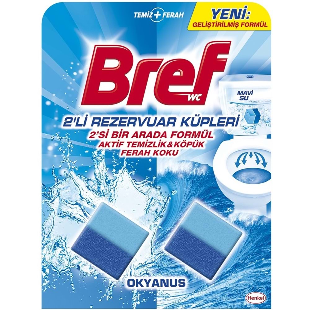 Bref Koku Giderici Jel Küpü - Okyanus (Klozet - Rezervuar - Tuvalet - Blok) (8 Li Set) (4PK*2)