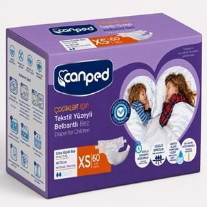 Canped Çoçuklar İçin Yetişkin Bezi Bel Bantlı Tekstil Yüzey XS - Extra Küçük - 60 Adet