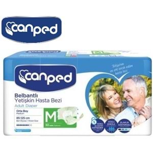 Canped Hasta Bezi Yetişkin Bel Bantlı Polietilen M - Orta - Medium 180 Adet