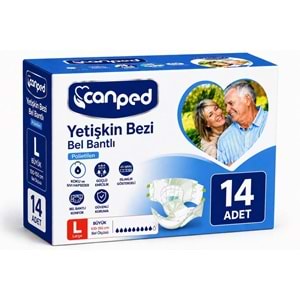 Canped Yetişkin Bezi Bel Bantlı Polietilen L-Large Büyük Boy 14 Adet (2PK*7)