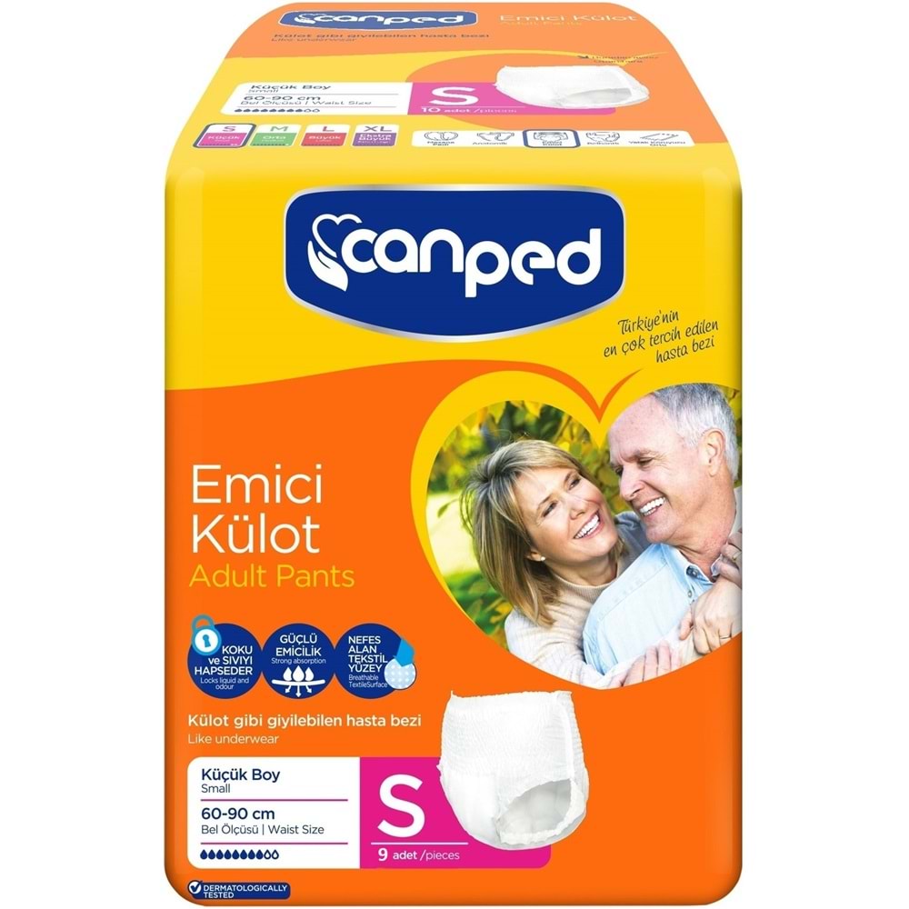 Canped Emici Külot Yetişkin Bezi S-Küçük Small 18 Adet (2PK*9)