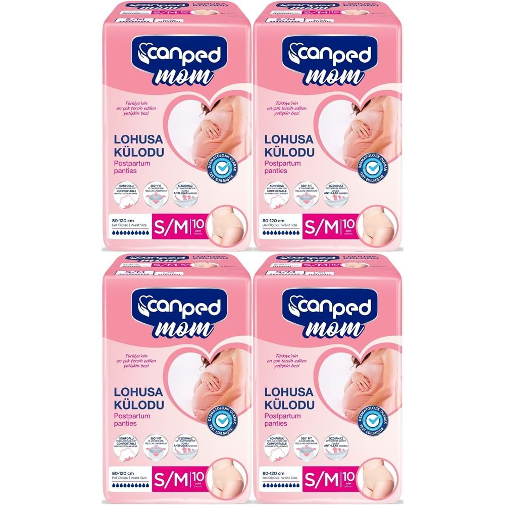 Canped Mom Lohusa Külodu - Külot Bez S - Small - Küçük / M - Medium - Orta 40 Adet (4PK*10)