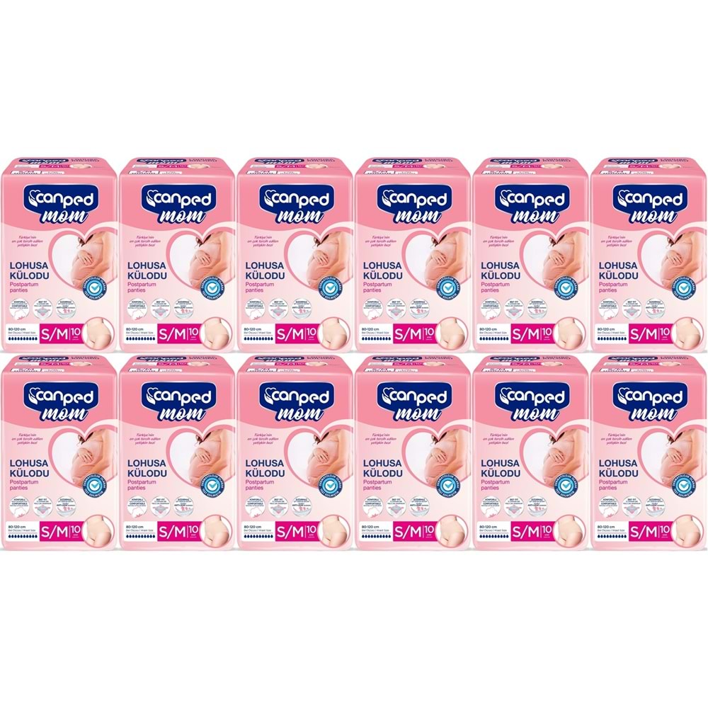 Canped Mom Lohusa Külodu - Külot Bez S - Small - Küçük / M - Medium - Orta 120 Adet (12PK*10)