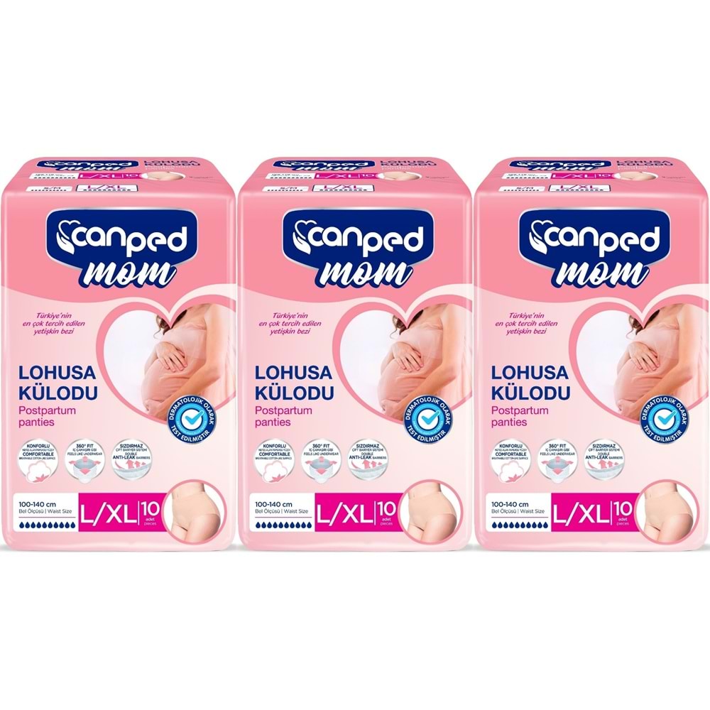Canped Mom Lohusa Külodu - Külot Bez L - Large - Büyük / XL - Extra Large - 30 Adet (3PK*10)