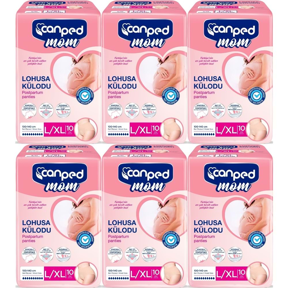 Canped Mom Lohusa Külodu - Külot Bez L - Large - Büyük / XL - Extra Large - 60 Adet (6PK*10)