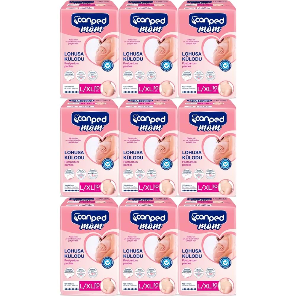 Canped Mom Lohusa Külodu - Külot Bez L - Large - Büyük / XL - Extra Large - 90 Adet (9PK*10)