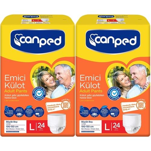 Canped Emici Külot Hasta Yetişkin Bezi L - Büyük - Large 48 Adet (2PK*24)