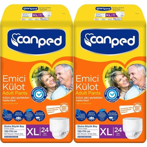 Canped Emici Külot Hasta Yetişkin Bezi XL - Ekstra Büyük - Extra Large 48 Adet (2PK*24)