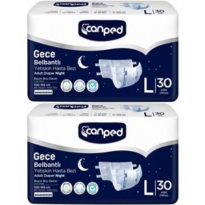 Canped Yetişkin Bezi Bel Bantlı Gece Night L - Büyük - Large 60 Adet