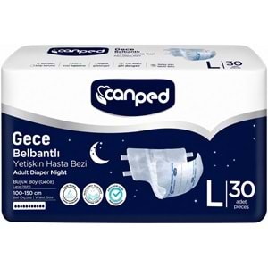 Canped Yetişkin Bezi Bel Bantlı Gece Night L - Büyük - Large 120 Adet