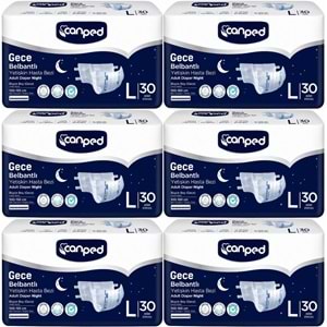Canped Yetişkin Bezi Bel Bantlı Gece Night L - Büyük - Large 180 Adet