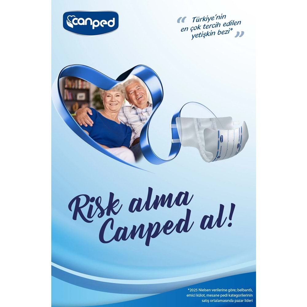 Canped Yetişkin Bezi Bel Bantlı Tekstil Yüzey XL - Ekstra Large - Extra Large 207 Adet