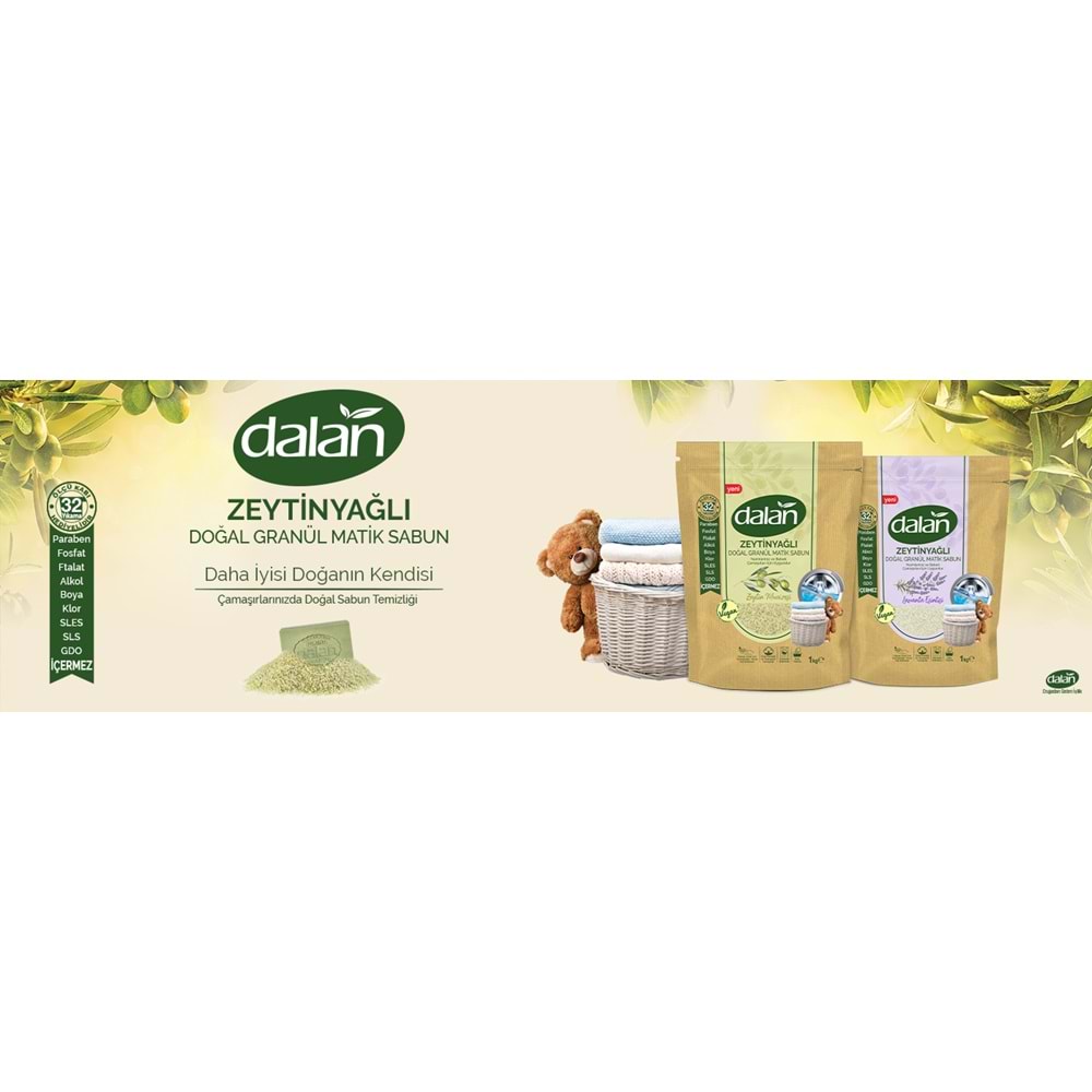 Dalan Doğal Granül Sabun Tozu 1Kg Bebekler İçin %100 Zeytinyağlı (6 Lı Set)