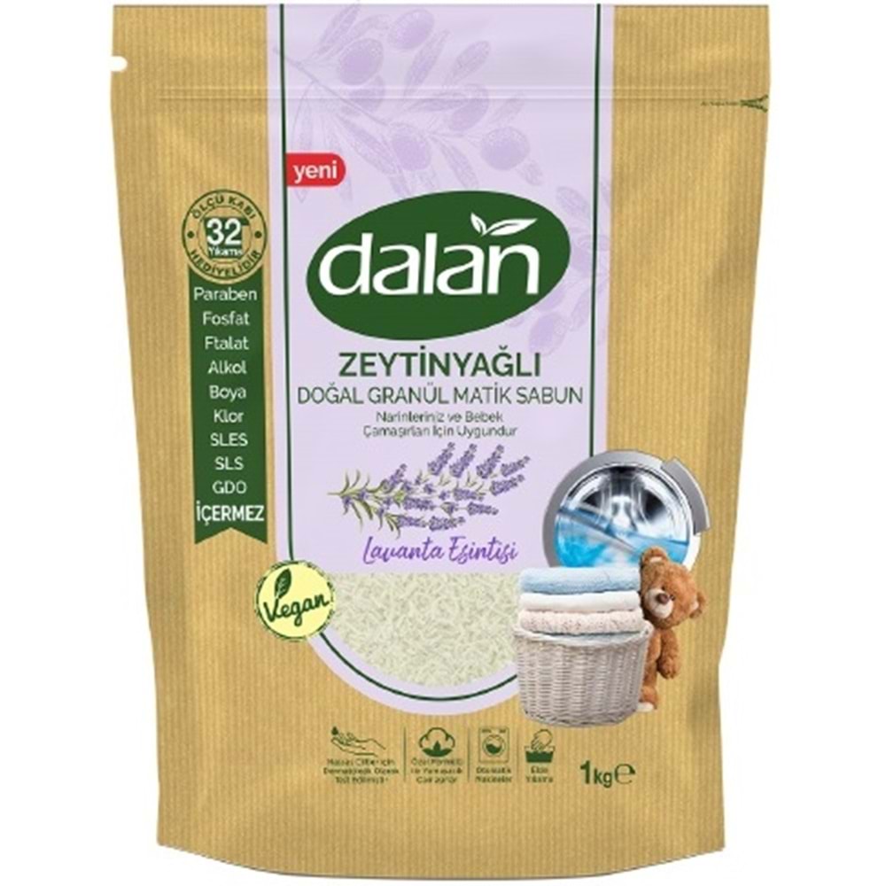 Dalan Doğal Granül Sabun Tozu 1Kg Karma Set 1+1:2Kg Doğal Bebekler İçin Lavanta ve Zeytinyağlı