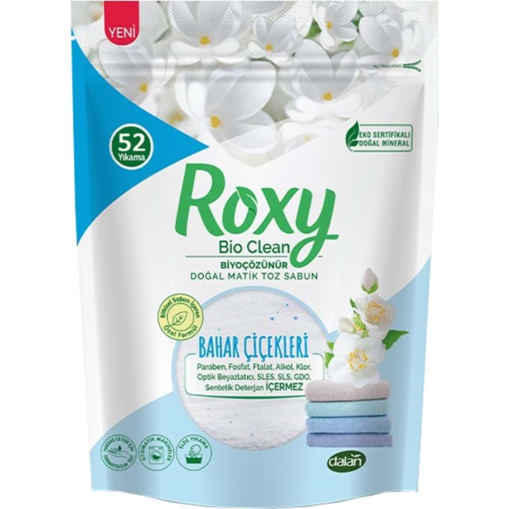Dalan Roxy Bio Clean Sabun Tozu Karma Set 4.8+4.8Kg:9.6KG Bahar Çiçekleri+Aloe Vera (312 Yıkama)