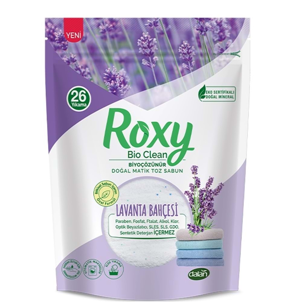 Dalan Roxy Bio Clean Matik Sabun Tozu 800GR Lavanta Bahçesi (6 Lı Set) (156 Yıkama)