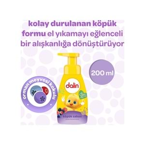 Dalin Köpük Sabun 200ML Orman Meyveli Çoçuklarınız için (2 Li Set)