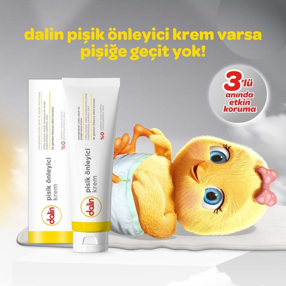 Dalin Pişik öneliyici Krem/Pişik Kremi 100ML (Bebekler İçin) (6 Lı Set)