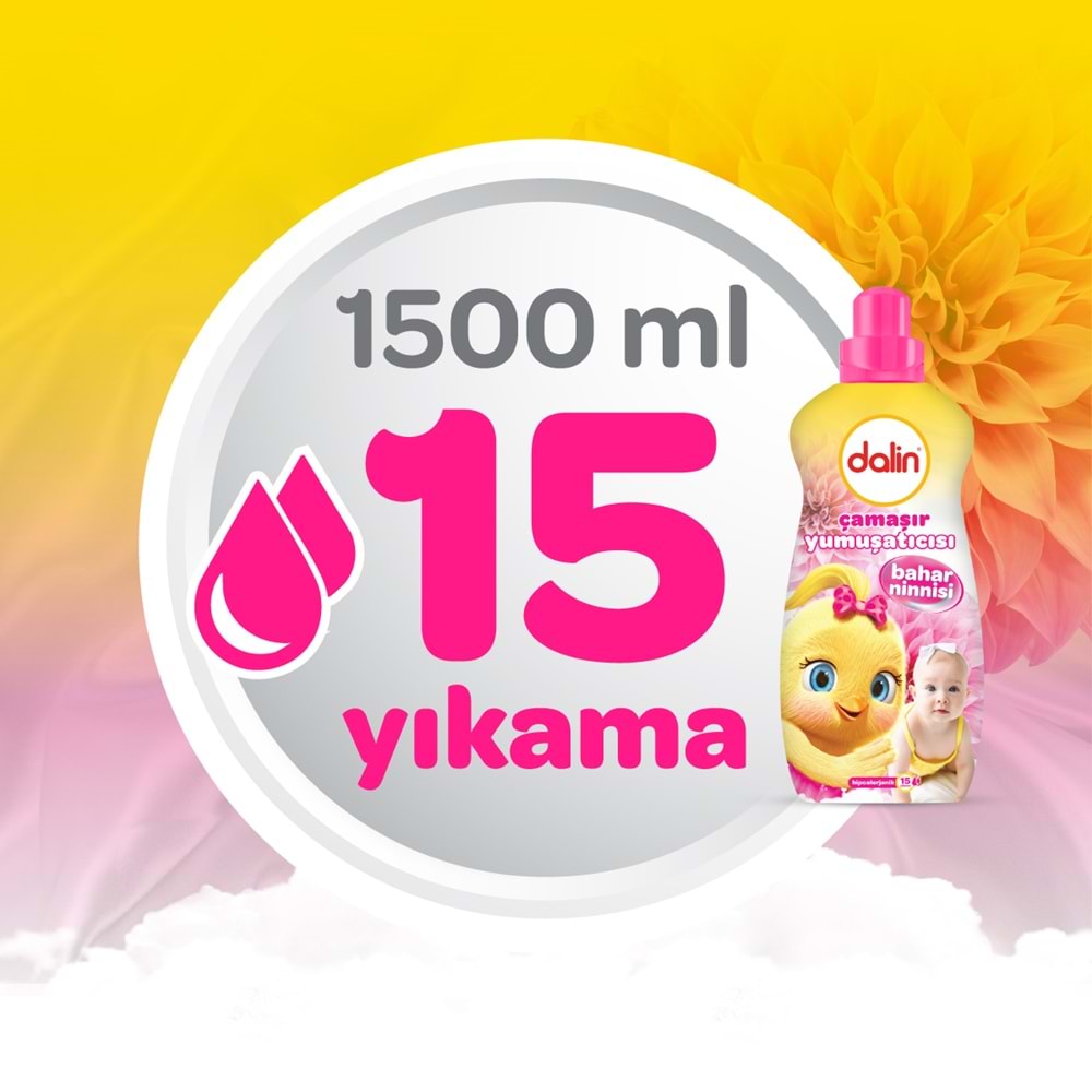 Dalin Çamaşır Yumuşatıcı 1500ML Bahar Ninnisi (9 Lu Set) (Bebeklere Özel)