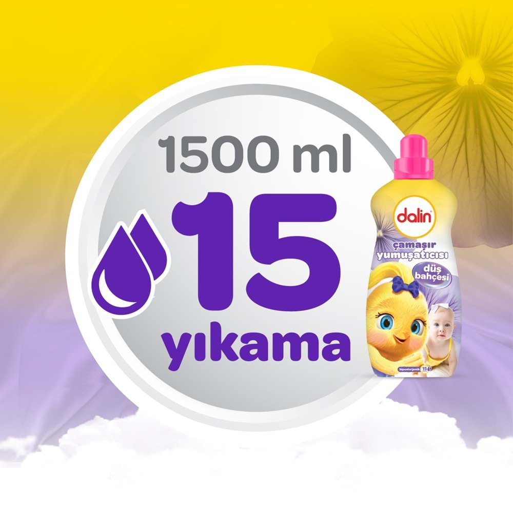 Dalin Çamaşır Yumuşatıcı 1500ML Düş Bahçesi (6 Lı Set) (Bebeklere Özel)