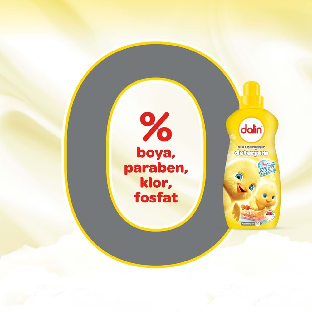 Dalin Çamaşır Deterjanı 1.5LT Bıcı Bıcı Kokulu (Hassas ve Hipoalerjenik Formül) (12 Li Set)
