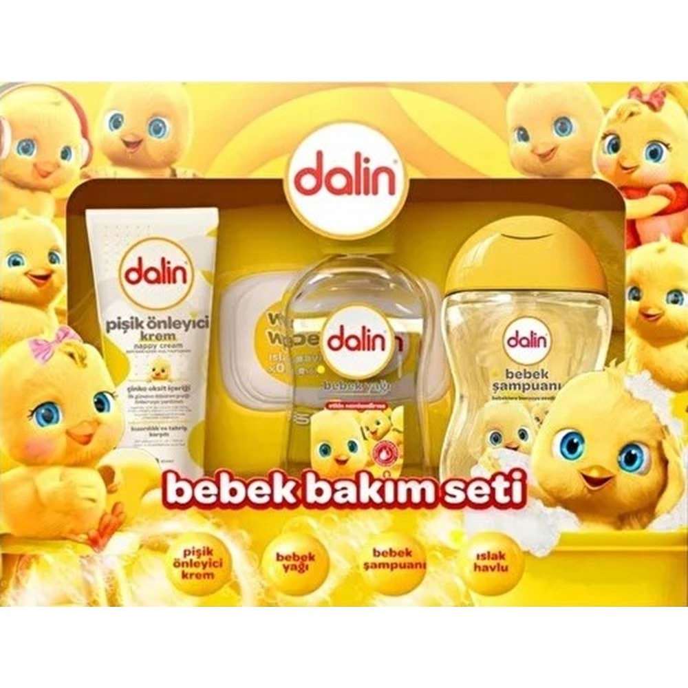 Dalin Bebek Bakım Seti 4 Parça (Kutulu) Yenidoğan Seti (Karma 3 Lü Set)