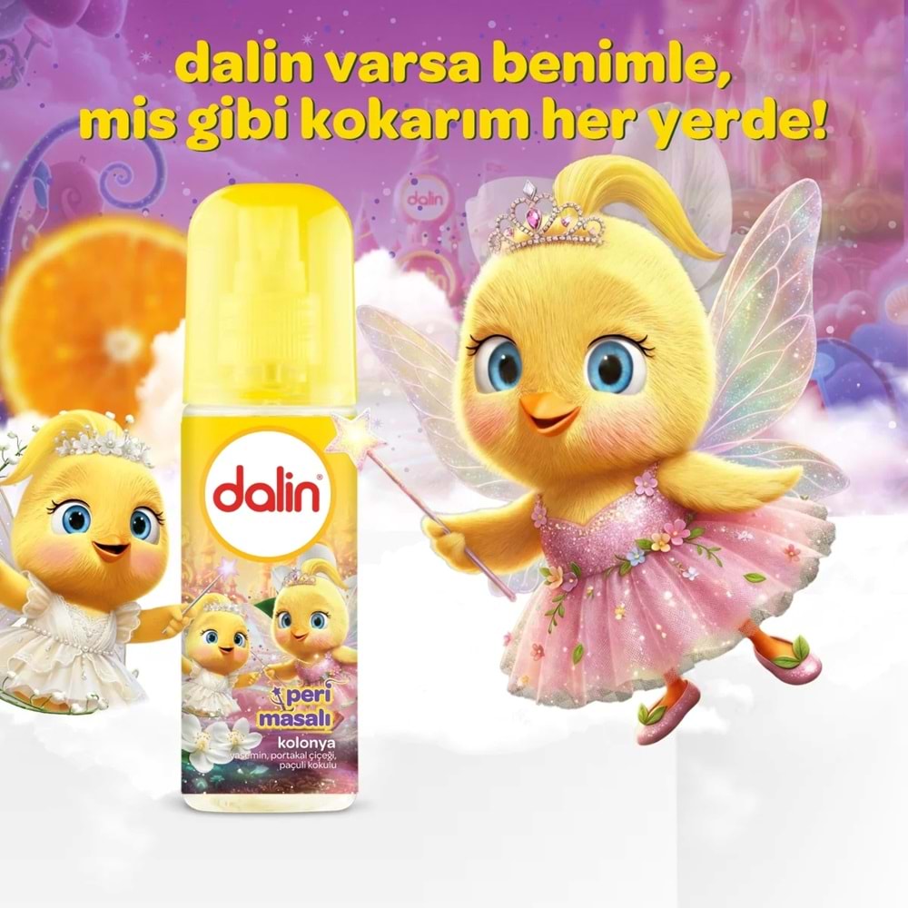 Dalin Bebek Kolonyası 150ML Peri Masalı (Yasemin-Portakal Çiceği-Paçuli Kokulu) (3 Lü Set)