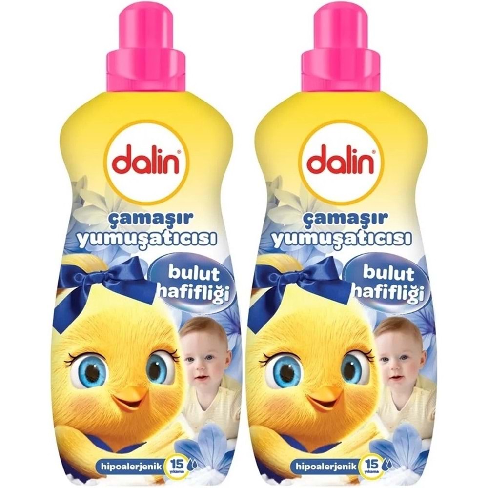 Dalin Çamaşır Yumuşatıcı 1500ML Bulut Hafifliği (Hipoalerjenik) (2 Li Set)