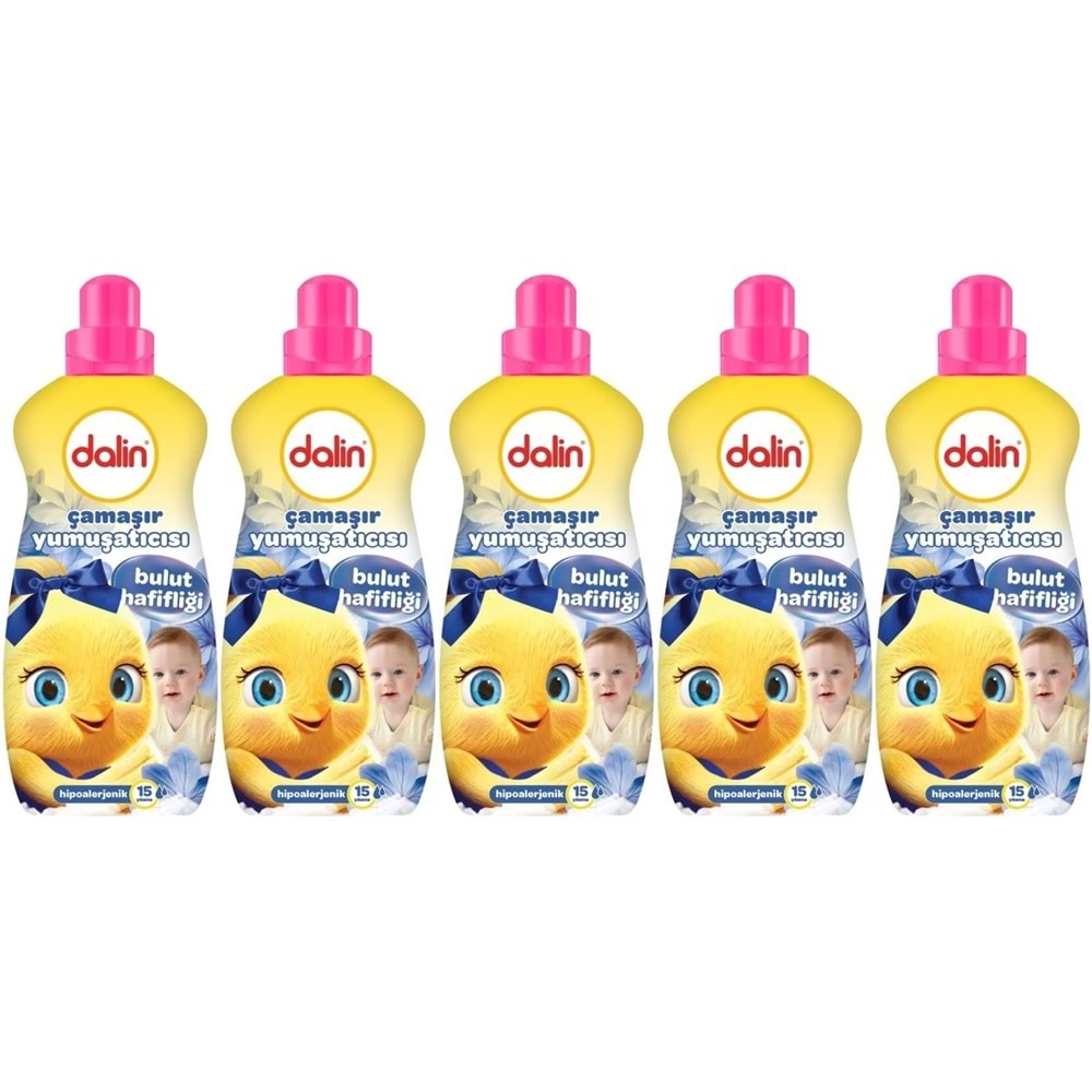 Dalin Çamaşır Yumuşatıcı 1500ML Bulut Hafifliği (Hipoalerjenik) (5 Li Set)